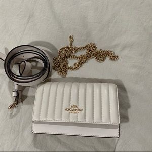 Flap Belt Bag With Linear Quilting